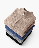 100% Cashmere Woven Half-Zip